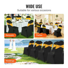 50PCS Stretch Spandex Folding Chair Covers Universal Fitted Washable Slipcovers for Wedding Banquet Party & Dining (Black)