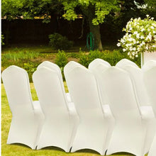 50PCS Stretch Spandex Folding Chair Covers Universal Fitted Slipcovers for Wedding Banquet & Party (Beige)