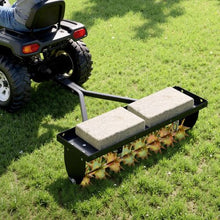 32-Inch Tow-Behind Plug Aerator Heavy-Duty Spike Aerator Universal Hitch Rust-Resistant Tray for Tractors