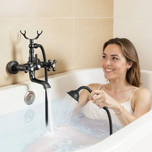 Clawfoot Tub Faucet Wall-Mount Bathtub Filler Handheld Shower Oil-Rubbed Bronze 360° Spout