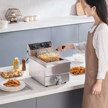 Commercial Deep Fryer 1500W Electric Fryer 11.6Qt/11L Stainless Steel with Basket & Temp Control