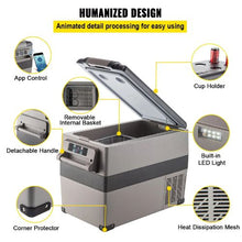 12V 48 Qt Portable Refrigerator – Fast Cooling Freezer with App Control for Car Truck Camping & Home Use – (Black)