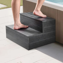 2-Step Hot Tub Steps 25" Wide 600 lb Capacity Spa Stairs for Hot Tubs Pools & RVs (Graphite Gray)