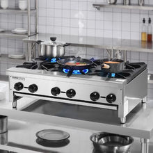 Commercial 6-Burner Gas Stove 168,000 BTU Propane/Natural Gas Range Stainless Steel