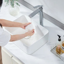 16" x 12" Rectangular Vessel Sink White Ceramic Above Counter Bathroom Basin