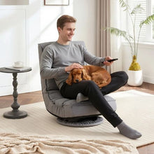 Adjustable Swivel Floor Chair with Folding Backrest