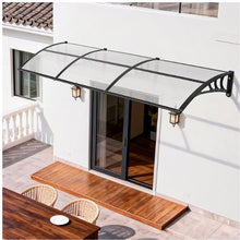 38 x 117 in Door Awning Canopy, Polycarbonate Front Door Cover Rain & UV Protection (Clear)