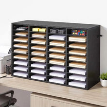 36 Compartment Desk Literature Organizer File & Mail Sorter – (Black)
