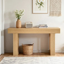 63 In Farmhouse Console Table Narrow Sofa Table in Burlywood