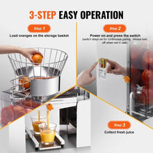 120W Commercial Orange Juicer Automatic Feeding 25 Oranges/Min Stainless Steel