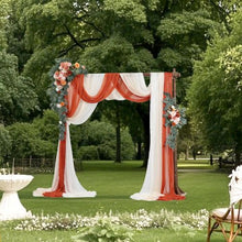 33' Ft Burnt Orange Wedding Arch Draping Fabric Reception Backdrop Wedding Decoration Artificial Wedding Arch Flowers Kit XH-HQ07 (Pack of 5)
