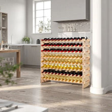 96 Bottle Stackable Wine Rack – 8-Tier Solid Wood Freestanding Storage for Pinot Noir – Modular Floor Wine Holder