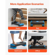 28-Inch Adjustable Aerobic Step Platform with 4 Risers Non-Slip Surface for Cardio & Strength Training (Blue)