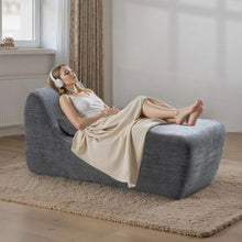 Ergonomic Yoga Chaise Lounge Chair Curved Foam Lounge for Massage Stretching Exercise (Grey)