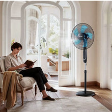 18-Inch Pedestal Fan - Quiet DC Oscillating Fan with Remote 9 Speeds (Black)