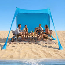 7.5x7.5 f Ft  Beach Tent Sun Shelter UPF50+ Sun Protection 6.6 ft Tall for Family Outings Camping (Blue)