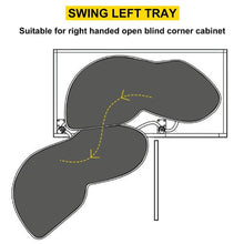 36 Inch  2 Tier Swing Tray Blind Kitchen Cabinet for Right Handed Open Blind Corner Cabinet LT36-2