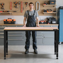 61 x 20-Inch Adjustable Workbench 2000 LBS Capacity 27.1-36-Inch Height Power Outlets