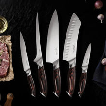 5-Piece High Carbon Stainless Steel Kitchen Knife Set Rust-Resistant with Ergonomic Handles