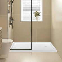 60 x 36 Inch Shower Base Single Threshold Acrylic Shower Pan Right Drain (White)