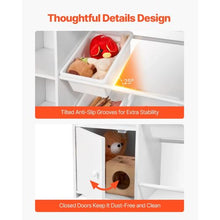 Kids Cubby Storage Cabinet with Bookshelf (White)