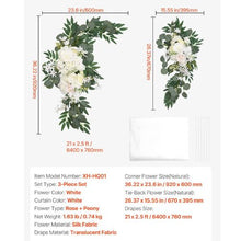 21' Ft Wedding Arch Draping Fabric Reception Backdrop Wedding Decoration Artificial Wedding Arch Flowers Kit (Pack of 3)