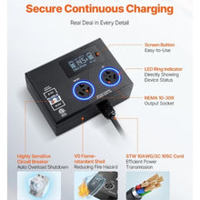 NEMA 10-30P Splitter with Dual 10-30R Receptacles for Dryer & EV Charging