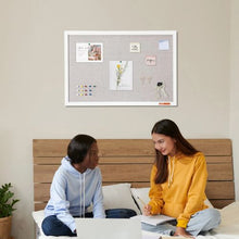 30" x 20" White Cork Board with Linen Surface for Home School and Office
