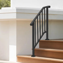 2-3 Steps Black Porch Deck Handrails for Outdoor for Seniors