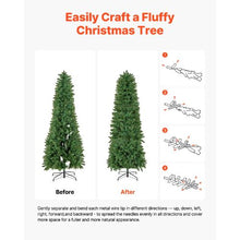 Prelit Flocked Artificial Christmas Tree Xmas with 330 Colorful LED and 11 Lighting Modes Decoration (6FT)
