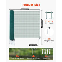 3 x 49.2 FT (15 m ) Plastic Mesh Fencing Garden Safety Fences Netting with Double-Spike Stakes For Temporary Fence with Posts
