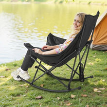 Heated Camping Chair – Folding Rocker with 3 Heat Settings Cup Holder & Pocket