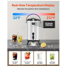 3.2 Gallon Stainless Steel Insulated Beverage Dispenser with Spigot & Temp Display (Silver)