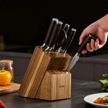 15-Piece Kitchen Knife Set with Block & Sharpener High Carbon Stainless Steel
