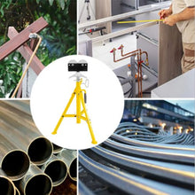 32In Foldable Pipe Jack Stand Height Adjustment for Pipe Threading, Pipe Hole Cutting FJ32