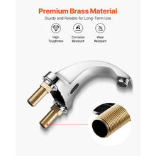 9/16" Automatic Touchless Bathroom Faucet Cold-Water Motion Sensor Tap with Hole Cover Plate Chrome Plated Silver