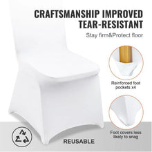 12PCS Stretch Spandex Folding Chair Covers Universal Fitted Washable Slipcovers for Wedding Banquet Party & Dining (White)