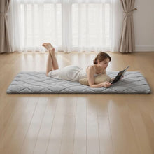 80 x 39 x 2.5 In Japanese Tatami Mat Twin Size Foldable Futon Mattress 9-Layer Floor Mat with Storage Bag (Gray)