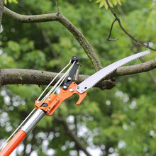 27 Ft Extendable Manual Pole Saw Tree Pruner with Sharp Blade & Scissors for High Branch Trimming