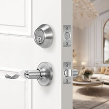 Door Lever & Single Cylinder Deadbolt Combo Set