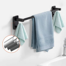 Matte Black 4-Piece Stainless Steel Bathroom Hardware Set 24-inch Towel Bar Towel Ring Robe Hook Toilet Paper Holder Wall Mounted