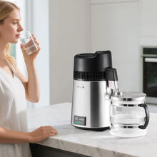 6L Water Distiller 1.6 Gallon Pure Water Purifier for Home 900W Glass Pot Distilled Maker with Stainless Steel Interior - (Silver)