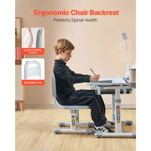 Kids Learning Desk & Chair Set – Adjustable (Grey)