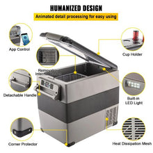 2V 58 Qt Dual Zone Car Refrigerator – Portable Freezer with Compressor 12/24V DC & 110-240V AC for Car Truck RV Camping & Home Use