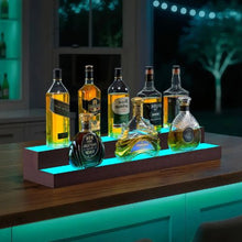 30-Inch LED Lighted Liquor Bottle Display with RF Remote & App Control for 15 Bottles