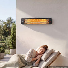 Infrared Heater 1500W Electric Space Heater 3 Heat Settings Remote 24H Timer (Black)