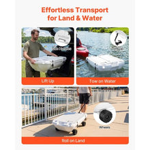 40 QT Floating Cooler with Wheels & Tow Rope Floating Ice Chest with Dry Storage (White)