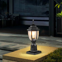 2 Pack Dusk to Dawn Outdoor Post Light 15.35 in Waterproof Lamp Post Fixtures with Glass Shade for Garden Pathway