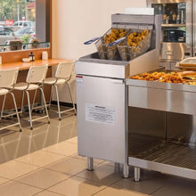 Commercial Propane Deep Fryer 90,000 BTU 40 LBS 3-Burner Dual Baskets Stainless Steel