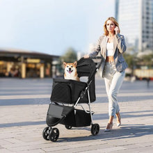35lbs Pet Stroller Foldable 3 Wheels Dog Stroller with Brake up to Travel Camp GS301